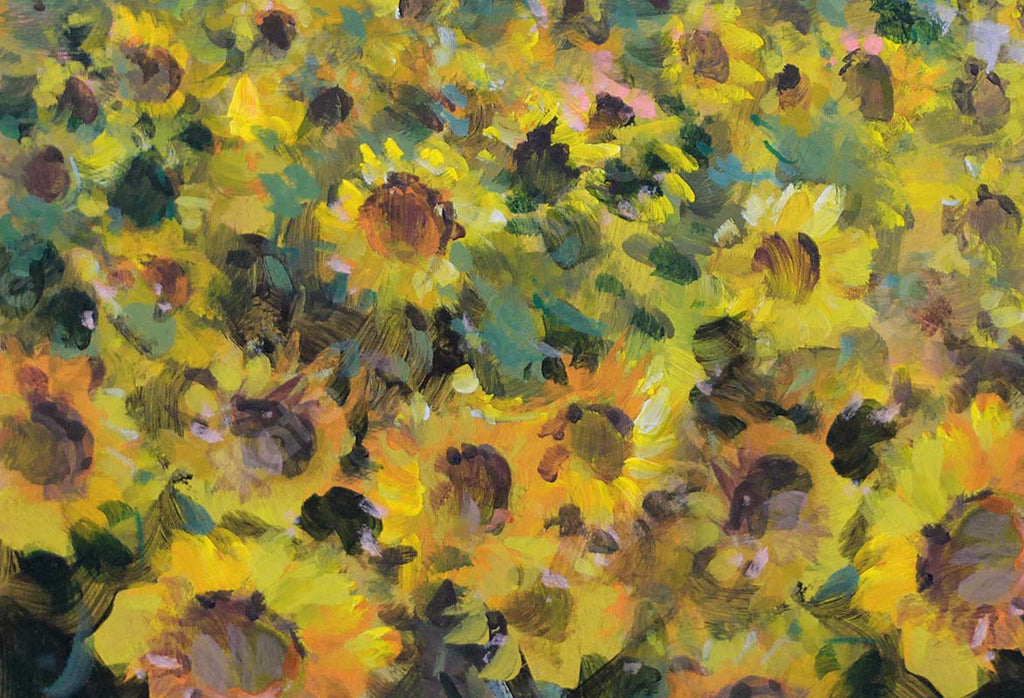 Kate Fine Art Telón de fondo de campo de girasol floral diseñado por GQ