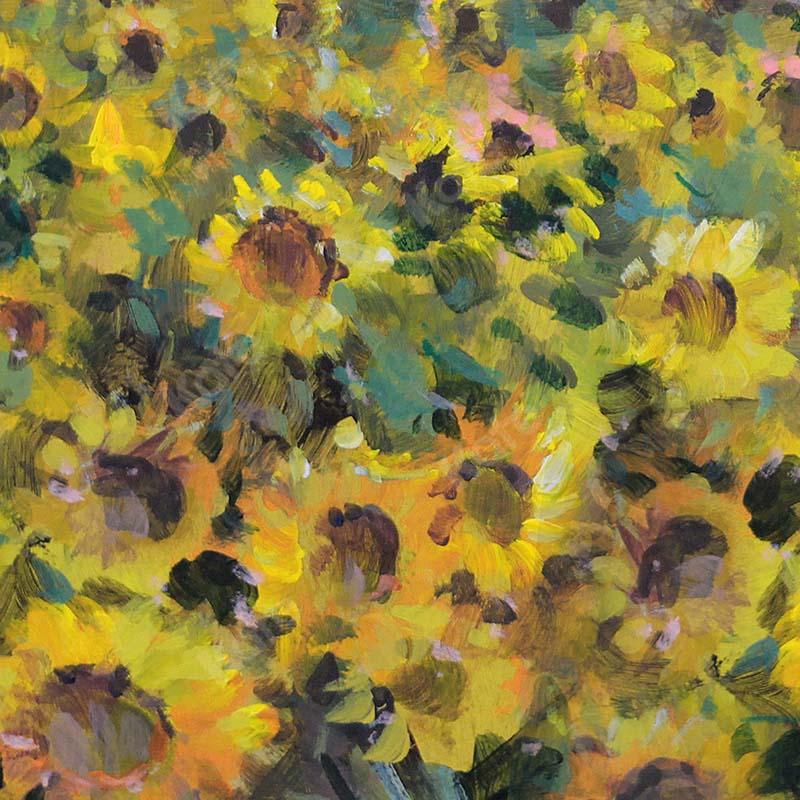 Kate Fine Art Telón de fondo de campo de girasol floral diseñado por GQ