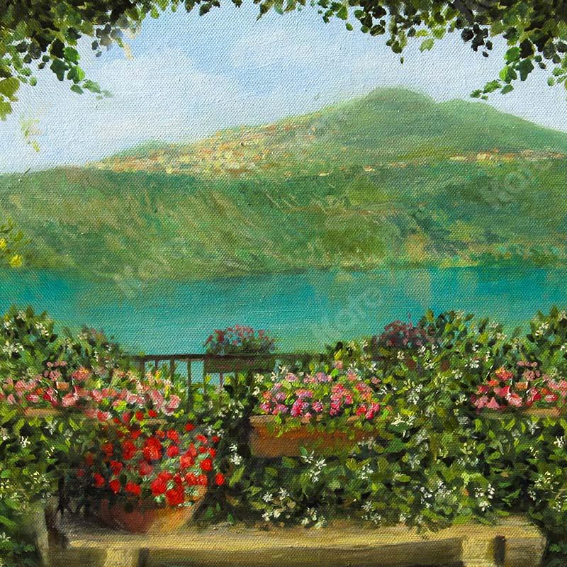 Cargar imagen en el visor de la galería, Kate Fine Art Fondo de escena de lago de jardín de primavera diseñado por GQ
