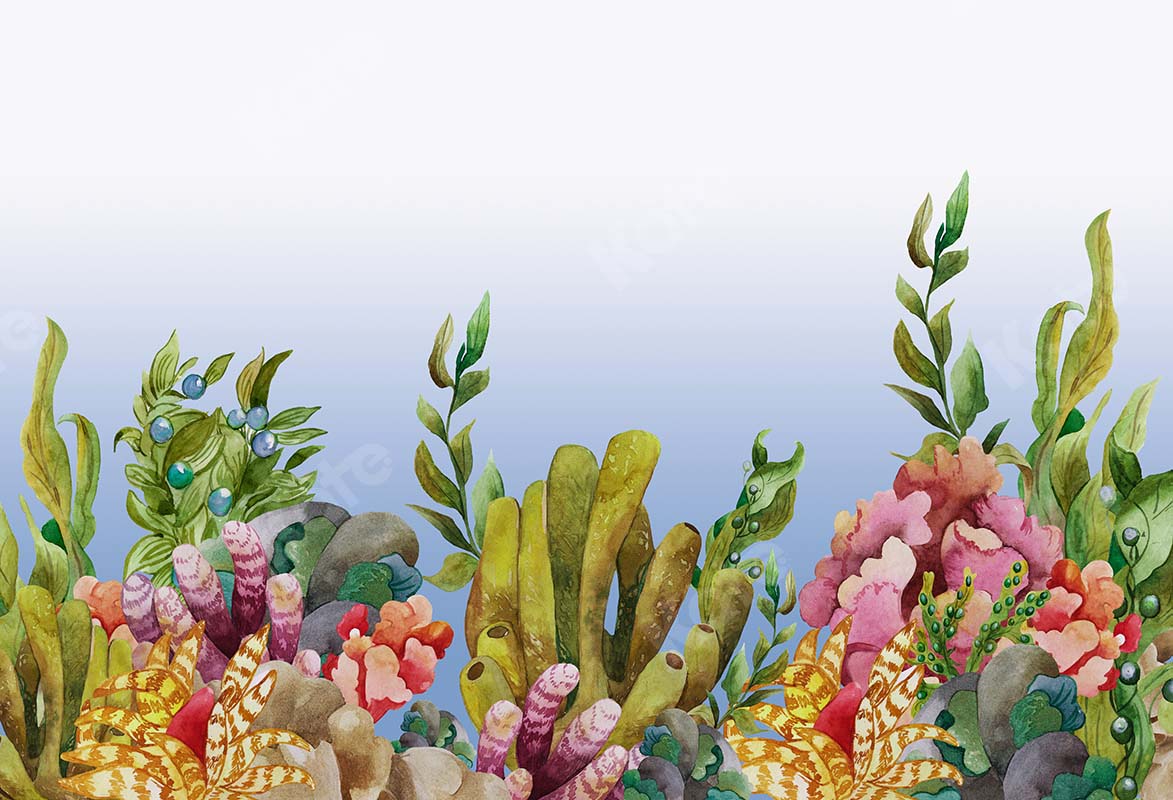 Kate Fondo de verano bajo el mar corales pez pez Diseñado por GQ