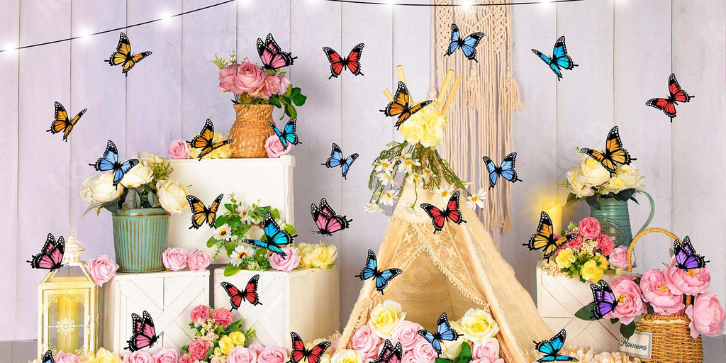 Kate Telón de fondo de mariposa de carpa de flores de primavera diseñado por Emetselch