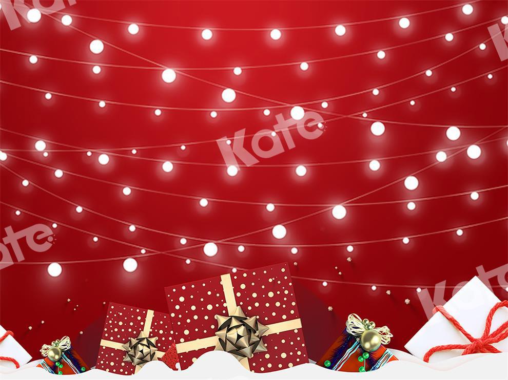 Kate Telón de fondo de Navidad Fondo rojo claro diseñado por Chain Photography