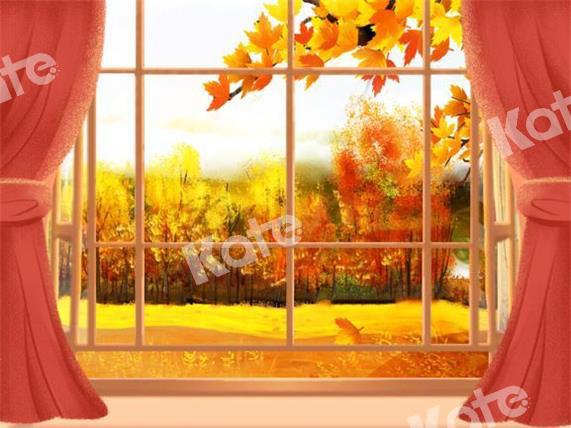 Kate Fondo de ventana Bosque de otoño Diseñado por GQ