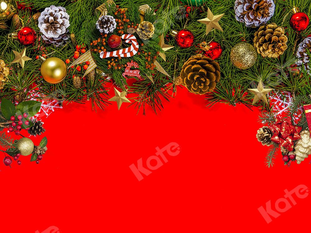 Kate Telón de fondo rojo navideño Navidad diseñado por Chain Photography
