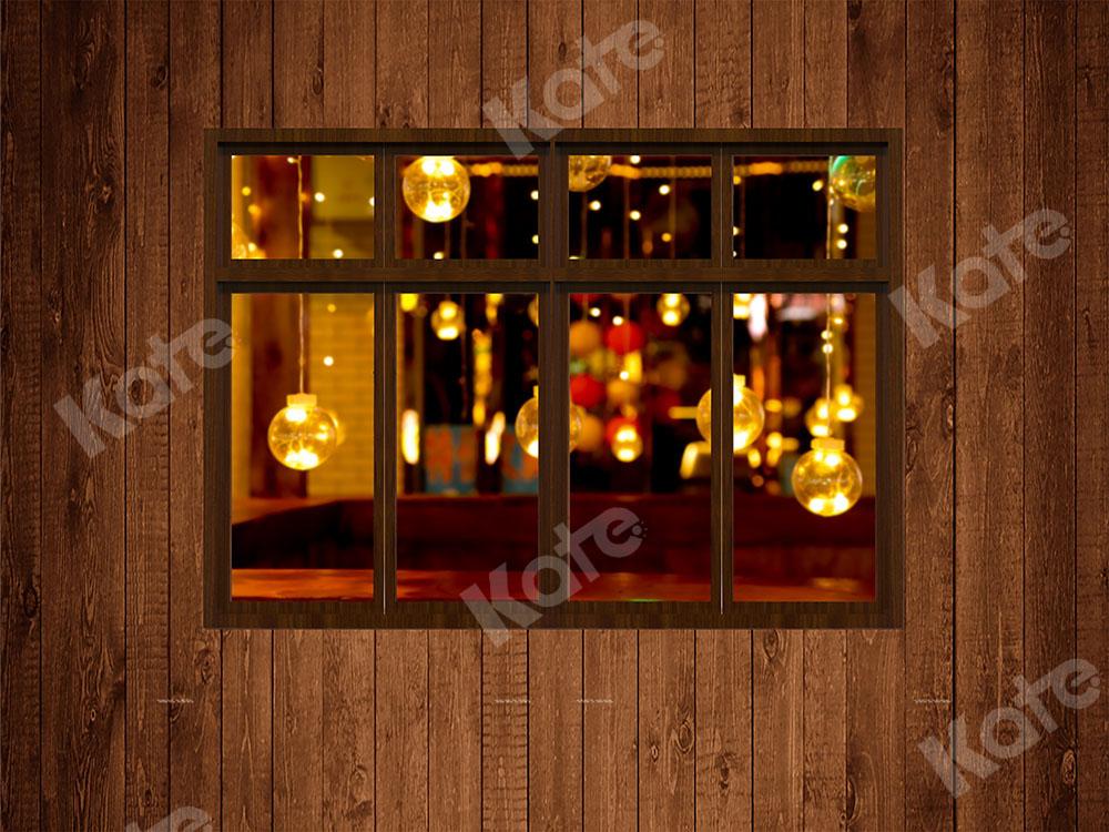 Kate Telón de fondo navideño de madera para ventana Navidad diseñado por Chain Photography