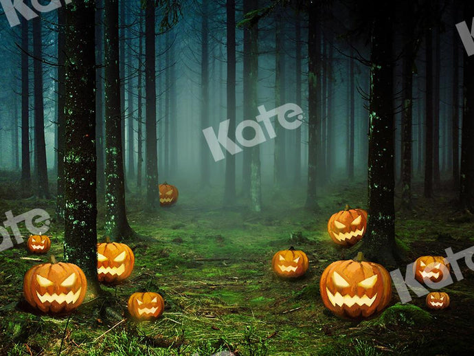Kate Fondo de calabazas de Halloween Bosque diseñado por Chain Photography