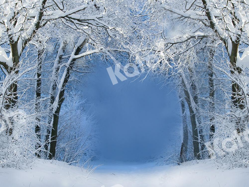 Kate Fondo de invierno Bosque de nieve diseñado por Chain Photography