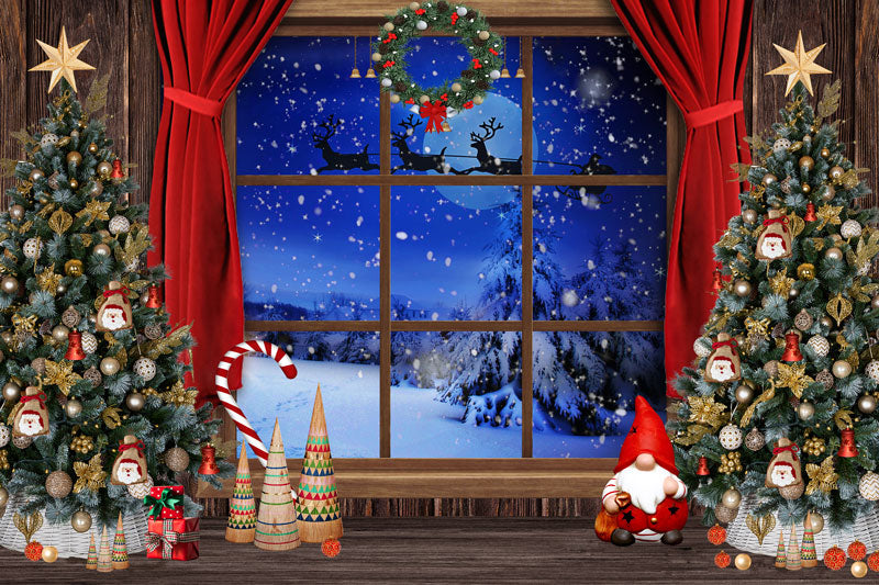Kate Fondo de ventana de árboles de Navidad diseñado por Chain Photography