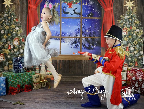 Kate Fondo de ventana de árboles de Navidad diseñado por Chain Photography