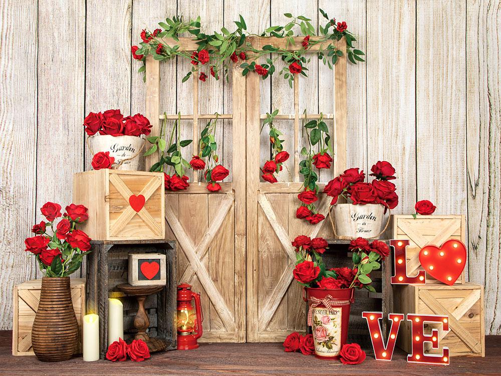 Kate Fondo de puerta de rosas de San Valentín diseñado por Emetselch