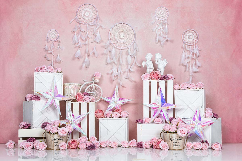 Kate Telón de fondo rosa Boho de primavera / día de San Valentín diseñado por Emetselch