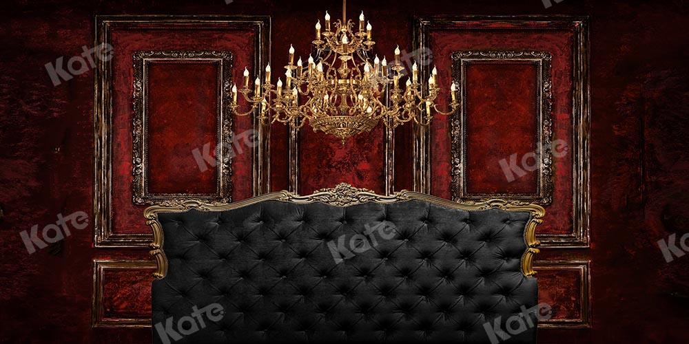 Kate Telón de fondo de pared rojo Boudoir Bedboard diseñado por Chain Photography
