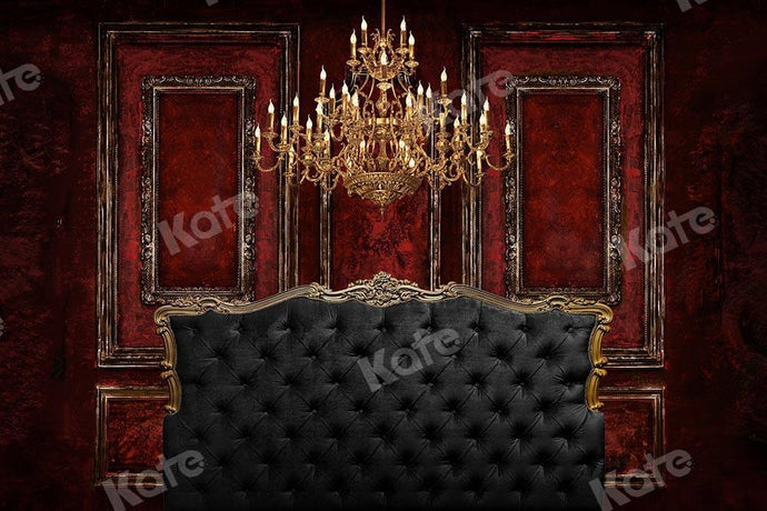 Kate Telón de fondo de pared rojo Boudoir Bedboard diseñado por Chain Photography