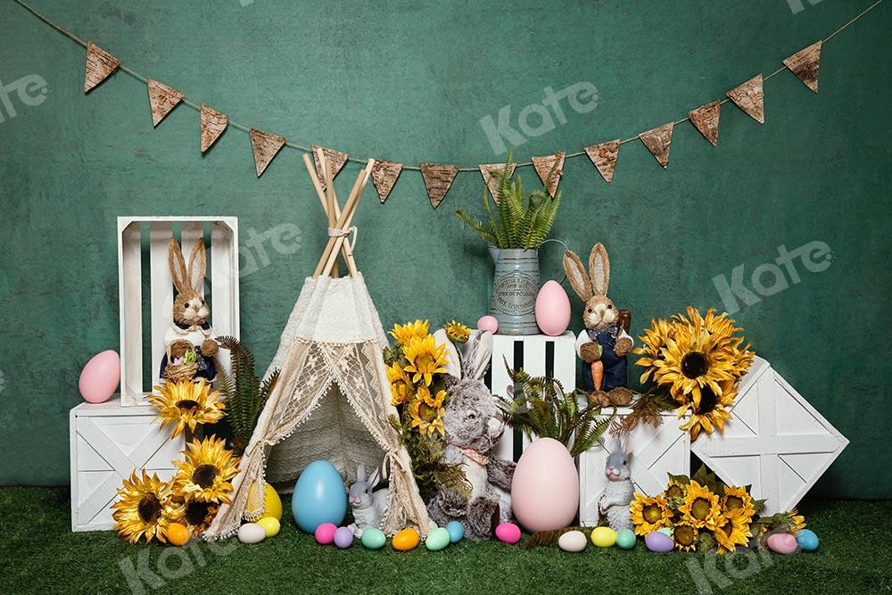 Kate Tienda de Pascua Huevo Conejito Telón de fondo verde Diseñado por Emetselch