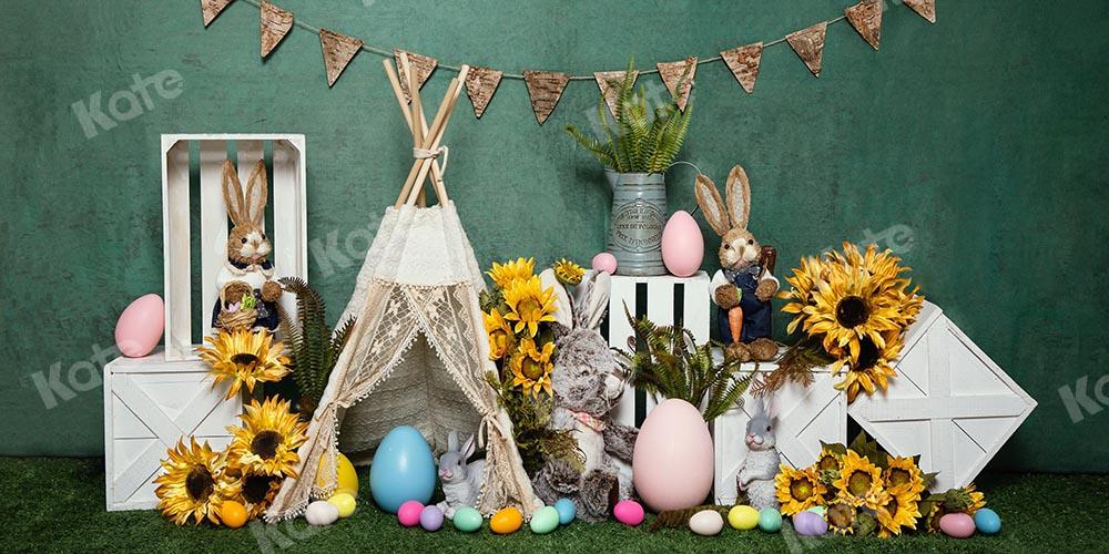 Kate Tienda de Pascua Huevo Conejito Telón de fondo verde Diseñado por Emetselch