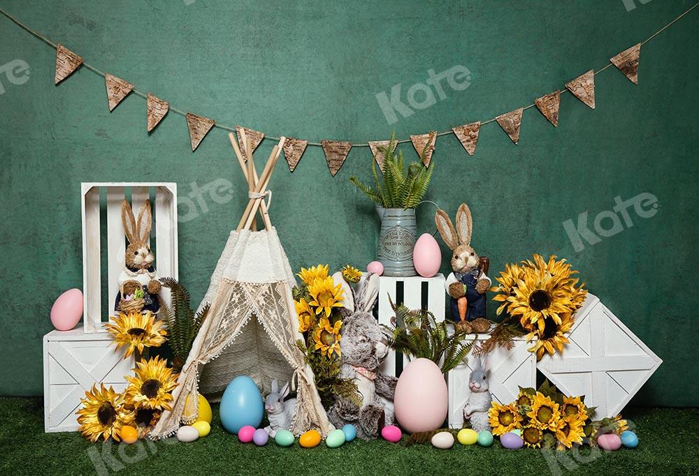 Kate Tienda de Pascua Huevo Conejito Telón de fondo verde Diseñado por Emetselch