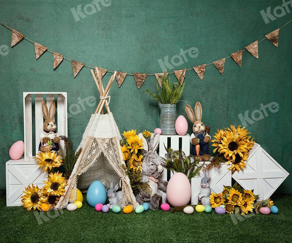 Kate Tienda de Pascua Huevo Conejito Telón de fondo verde Diseñado por Emetselch