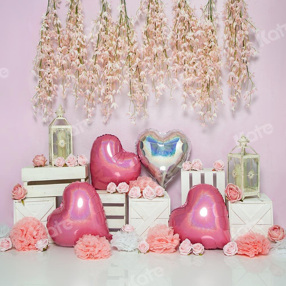 Kate Fondo de corazón rosa de primavera / día de San Valentín diseñado por Emetselch