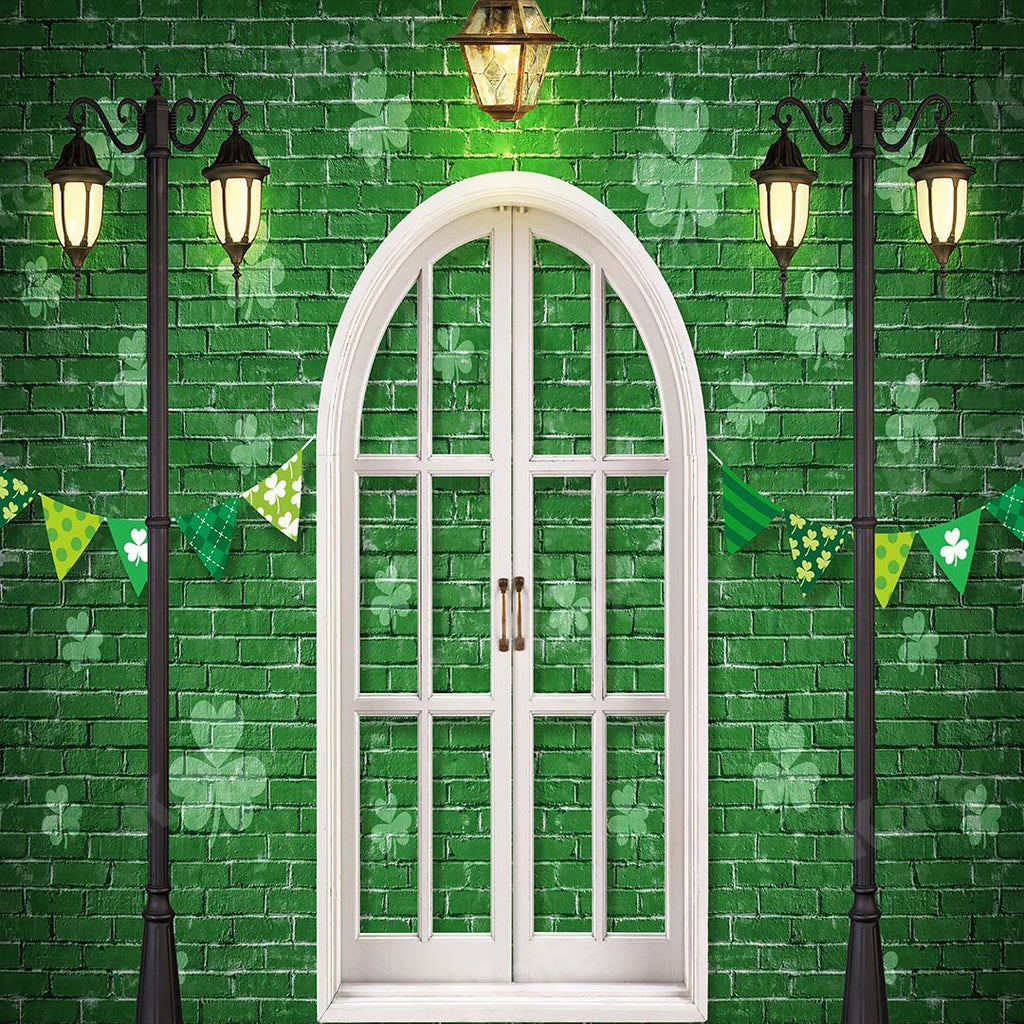 Kate Fondo de ventana de tréboles del día de San Patricio diseñado por Chain Photography