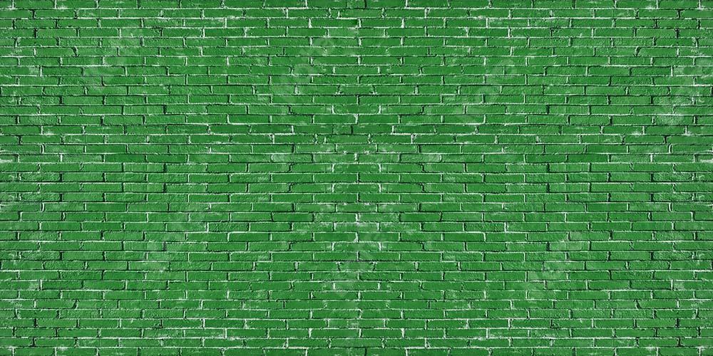 Kate Telón de fondo de pared de ladrillo verde primavera diseñado por Kate Image