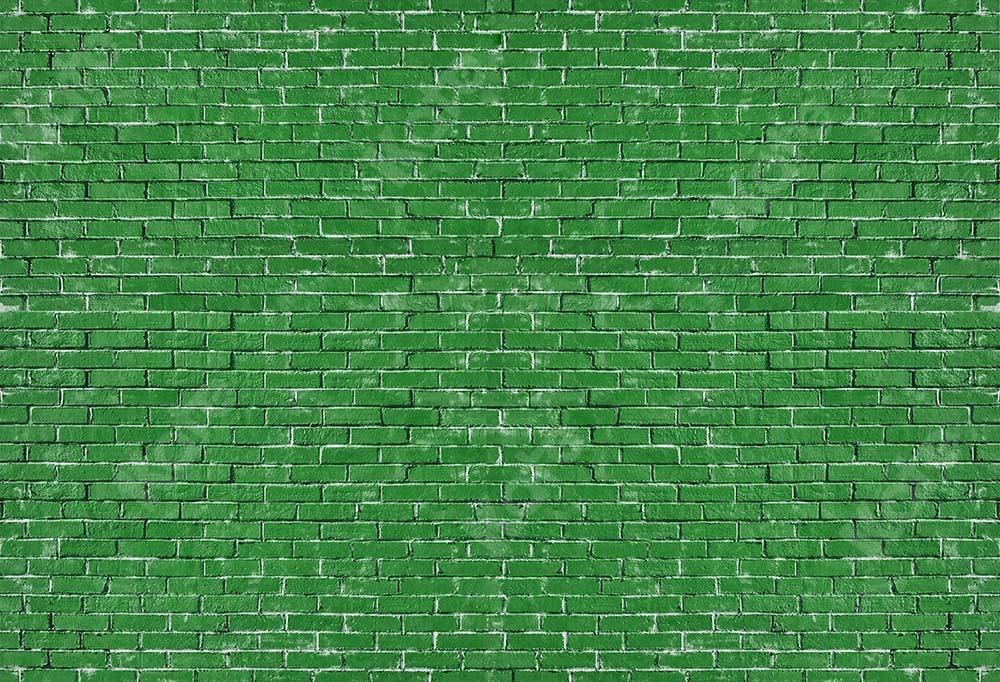 Kate Telón de fondo de pared de ladrillo verde primavera diseñado por Kate Image