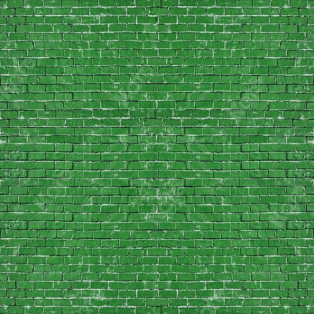 Kate Telón de fondo de pared de ladrillo verde primavera diseñado por Kate Image