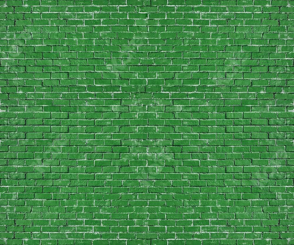 Kate Telón de fondo de pared de ladrillo verde primavera diseñado por Kate Image