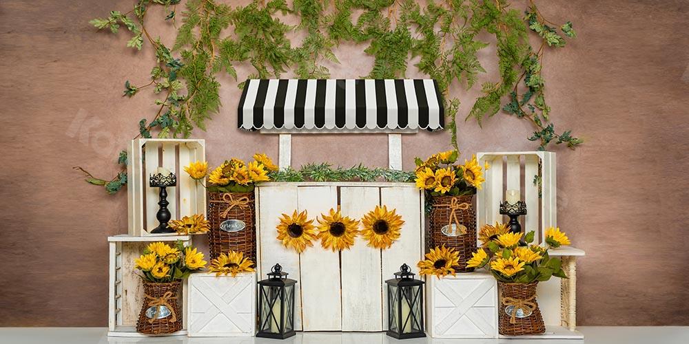 Kate Telón de fondo amarillo de flor de primavera de girasol diseñado por Emetselch