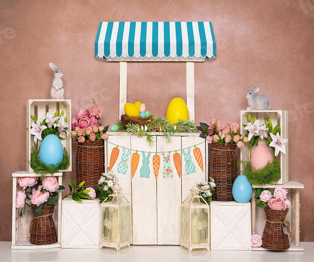 Kate Flores de fondo de conejito de huevos de Pascua de primavera diseñadas por Emetselch