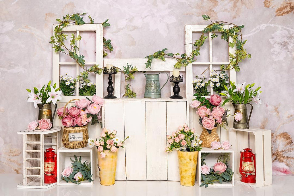 Kate Telón de fondo de flores rosadas de flores de primavera diseñado por Emetselch
