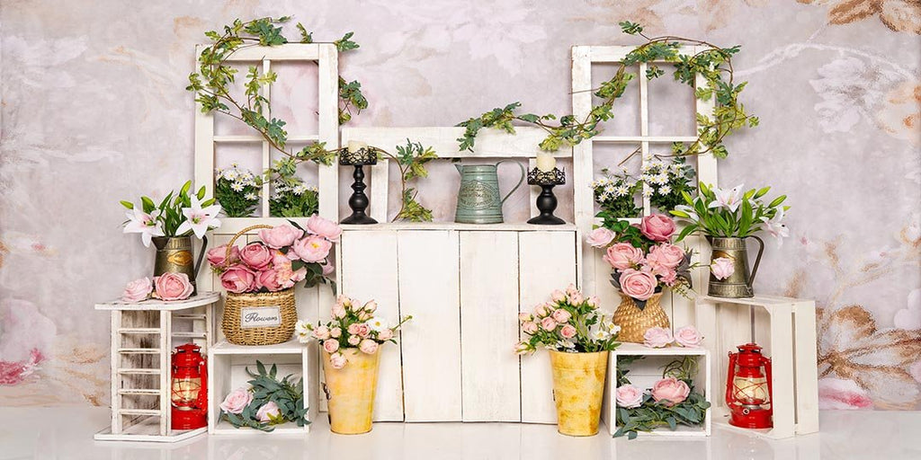 Kate Telón de fondo de flores rosadas de flores de primavera diseñado por Emetselch