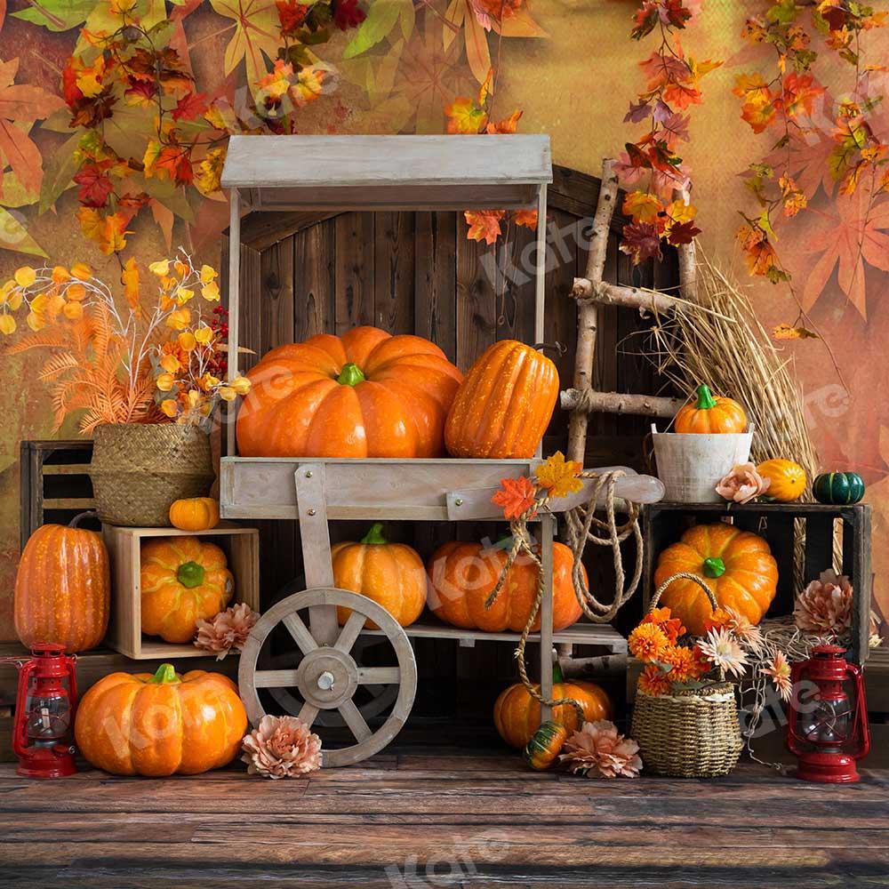 Kate Otoño Cake Smash Calabaza hoja de arce Telón de fondo para fotografía diseñado por Emetselch