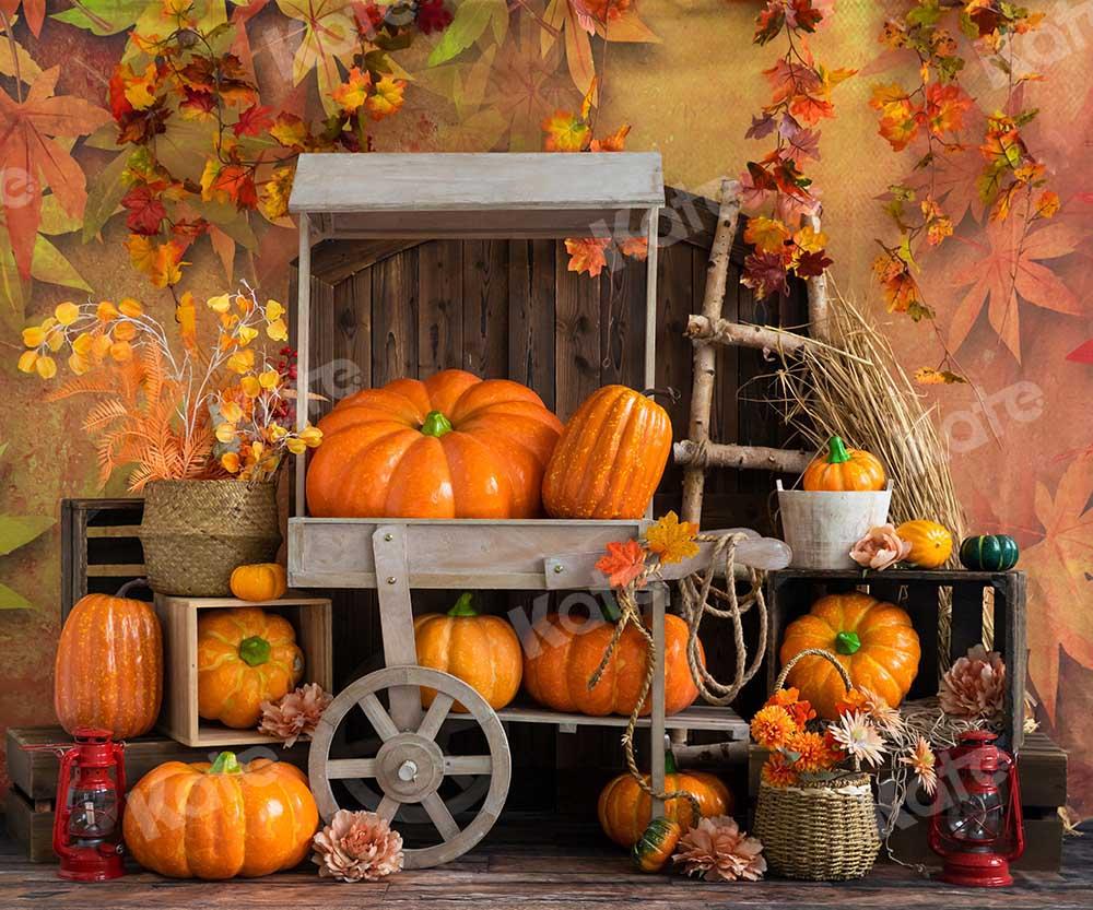 Kate Otoño Cake Smash Calabaza hoja de arce Telón de fondo para fotografía diseñado por Emetselch