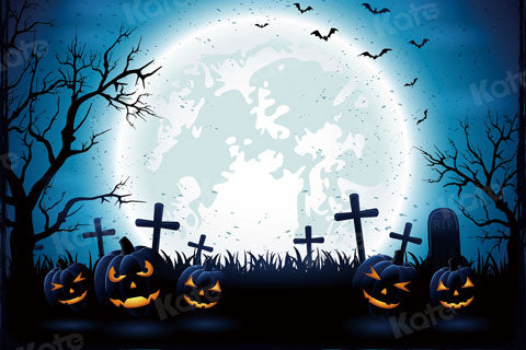 Kate Halloween Noche de luna cementerio Telón de fondo para fotografía