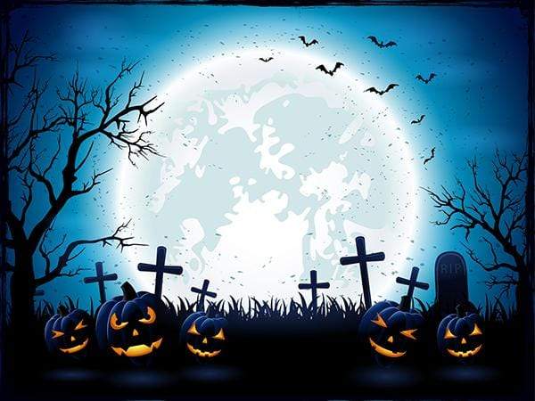 Katebackdrop：Kate Halloween Backdrop for Pictures Moon Bat Tree Backdrop