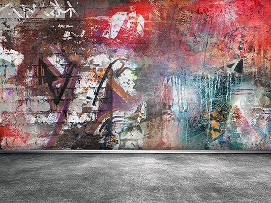 Katebackdrop：Kate Colorful Brick Stone Graffiti Wall Backdrop Photography
