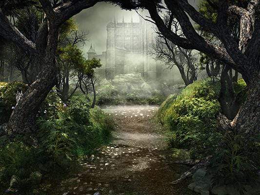 Katebackdrop：Kate Forest Scenery Backdrop Castle Tree Fantastic Easter/Spring
