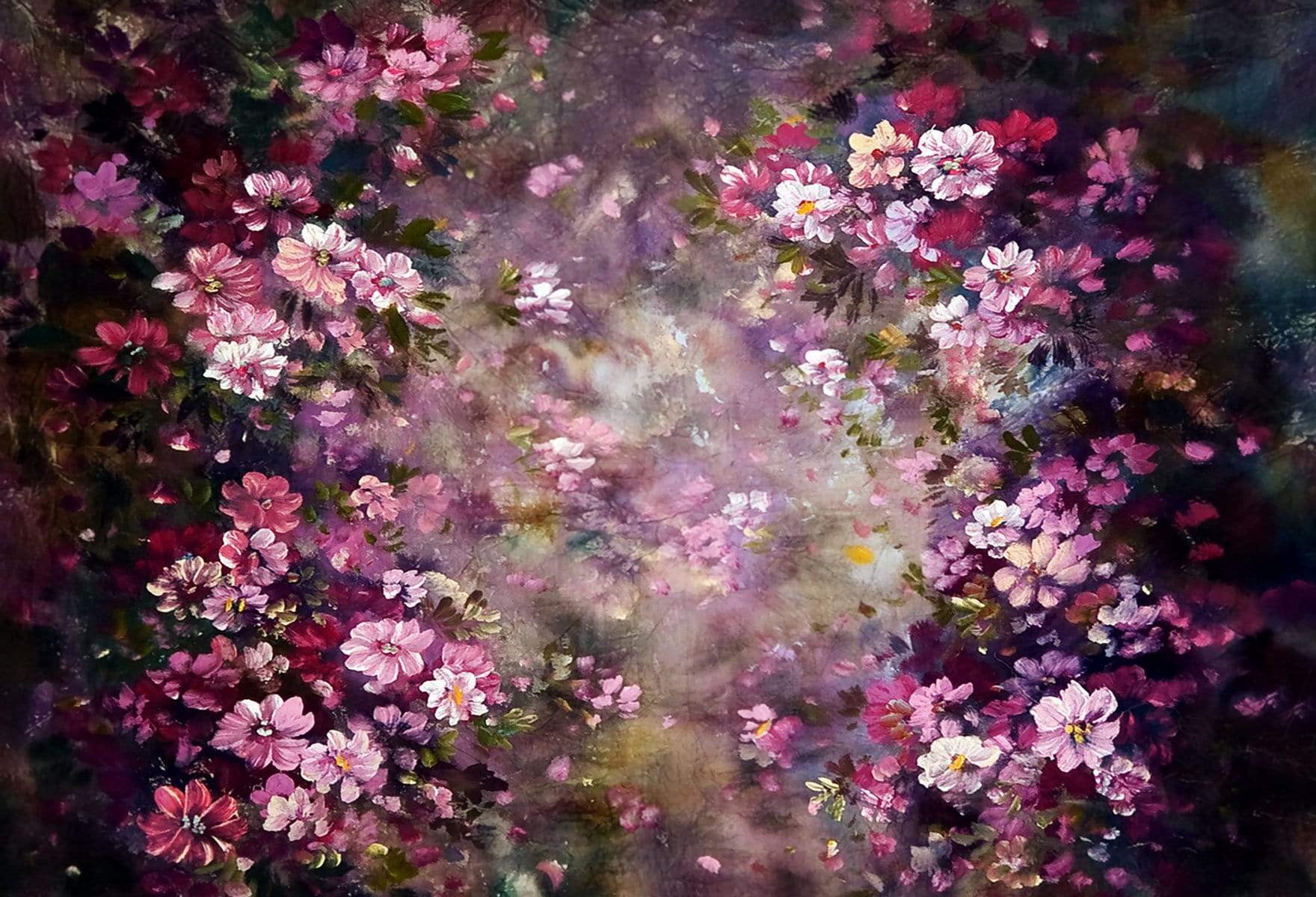 Katebackdrop：Kate Fantasy Purple Flowers Valentines background for Photography