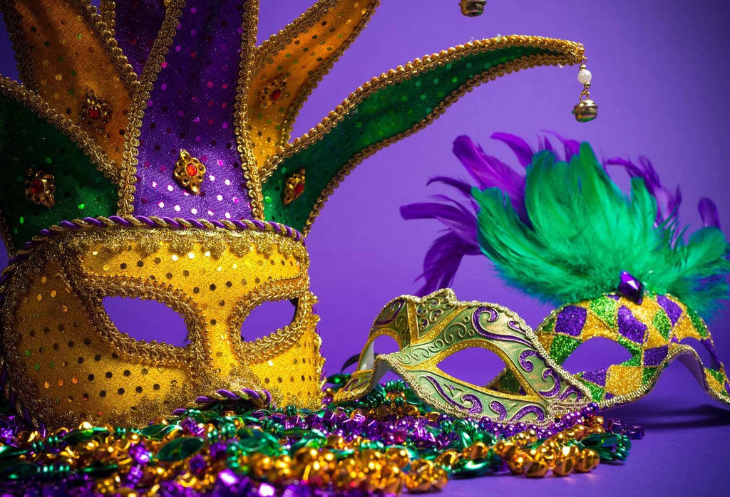 Katebackdrop：Kate Purple Background With Masks Carnival for photography