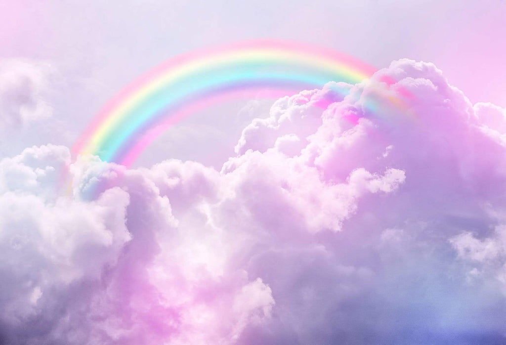 Katebackdrop：Kate Pink Cloud Sky Colored Rainbow Backdrops Newborn/Cake Smash