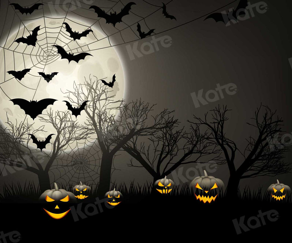 Kate Halloween Noche de luna murciélago Telón de fondo para fotografía