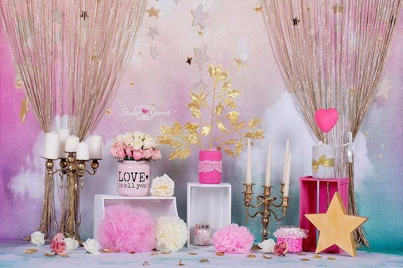 Katebackdrop：Kate Fantastic Cake Smash Birthday Backdrop With Curtains for Photography designed by Studio Gumot