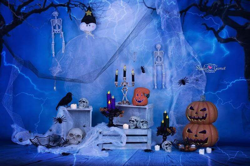 Katebackdrop：Kate Halloween Pumpkin And Dragonfly Decorations Backdrop for Photography designed by Studio Gumot