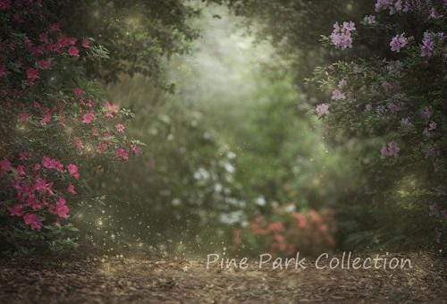 Katebackdrop：Kate Pink Floral Garden Fairy Lights spring Backdrop for Photography Designed by Pine Park Collection