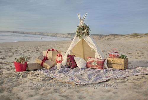 Katebackdrop£ºKate Christmas Tent sea Beach Backdrop for Photography Designed by Danette Kay Photography