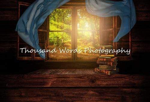 Katebackdrop：Kate Scenic Forest Outside the Window Book Backdrop for Photography Designed by Marina Smith