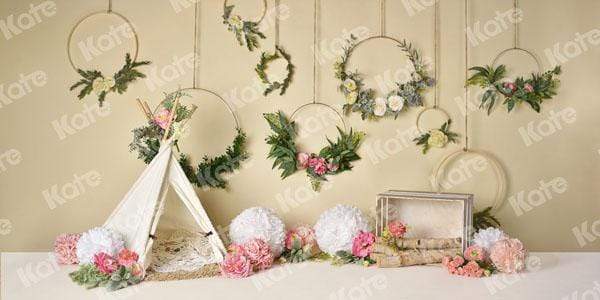 Katebackdrop：Kate Spring Flowers Camping Children Backdrop for Photography Designed by Mandy Ringe Photography