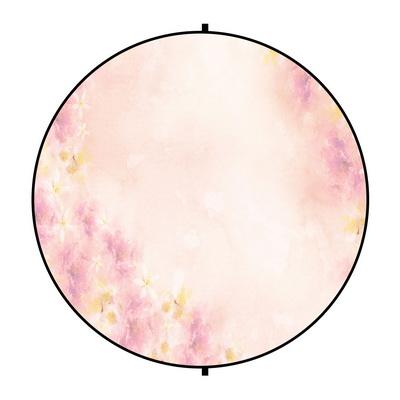 Cargar imagen en el visor de la galería, Kate pink abstract / pink flowers redondo telón de fondo plegable mixto para fotografía de bebé 1.5x1.5m