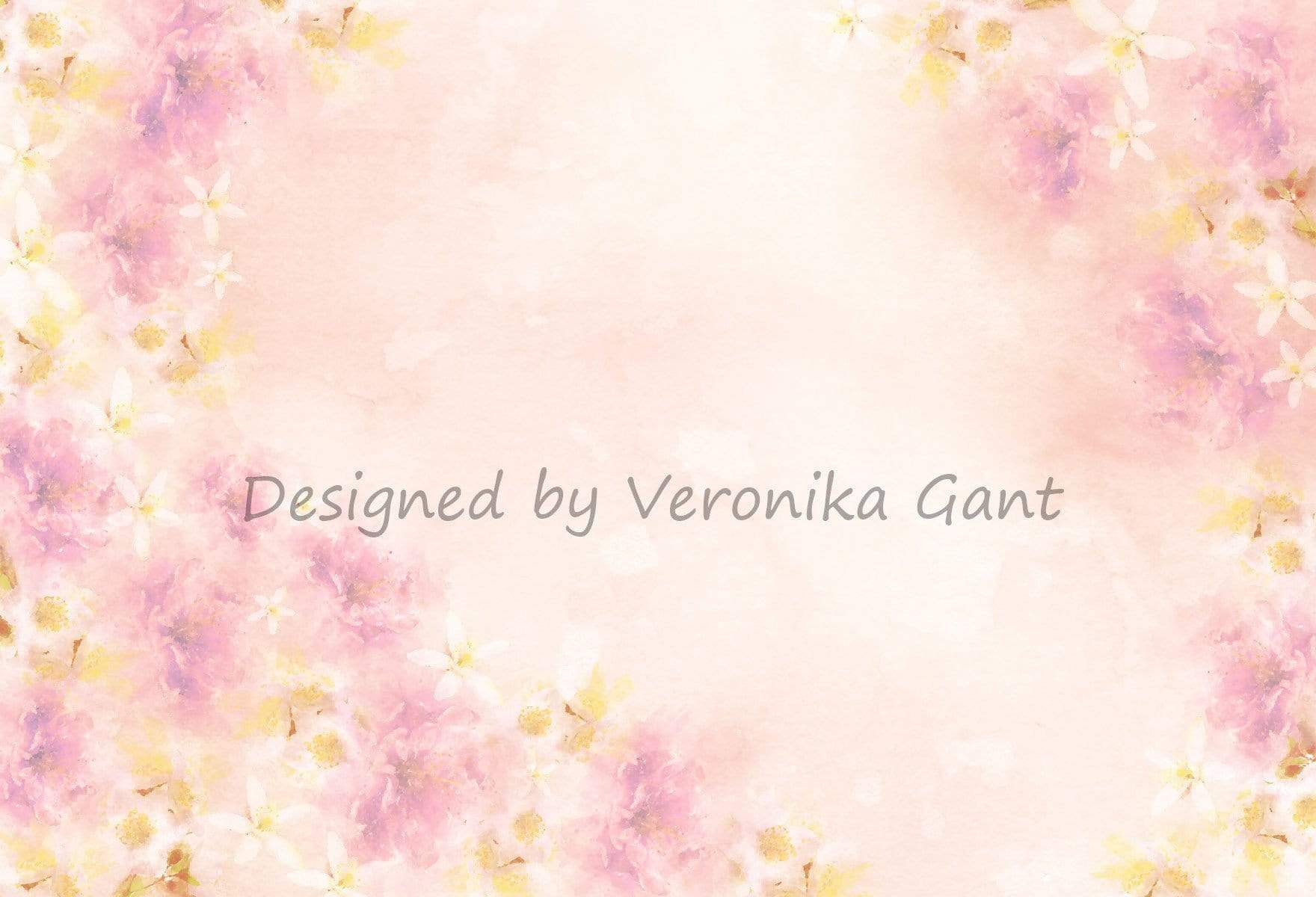 Cargar imagen en el visor de la galería, Katebackdrop：Kate Fine Art Watercolors Pink Flowers Abstract Backdrop designed by Veronika Gant
