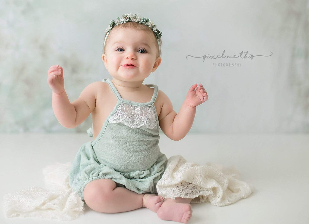 Katebackdrop：Kate Fine Art Watercolors Green Flowers Abstract Backdrop designed by Veronika Gant